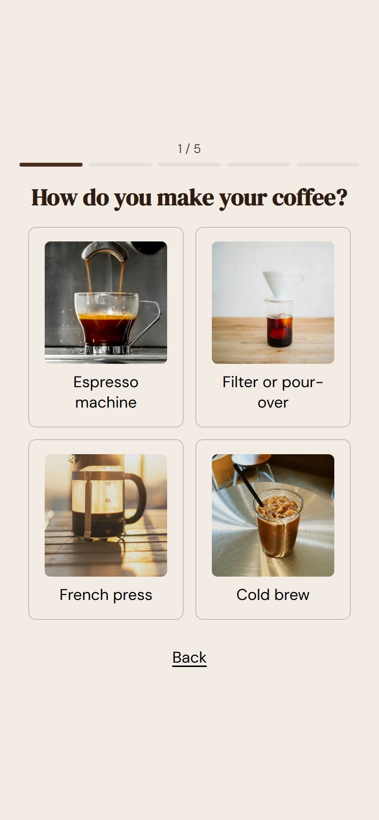 Coffee finder on a phone