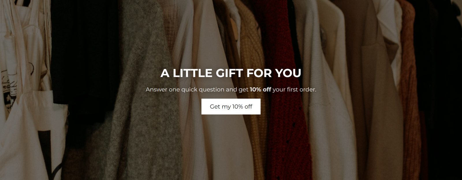 Email sign-up offer: start page