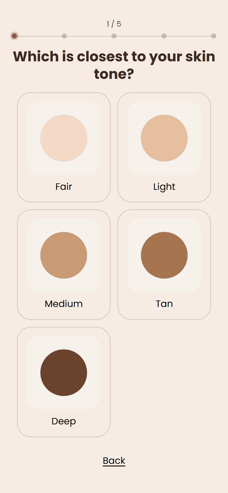Foundation shade finder on a phone
