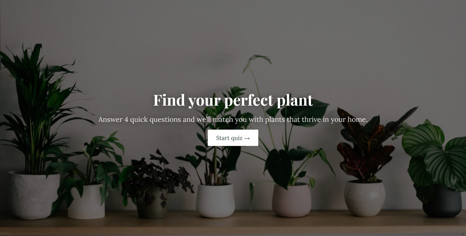 Plant finder: start page