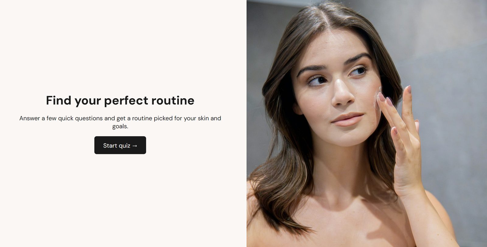 Skincare routine: start page