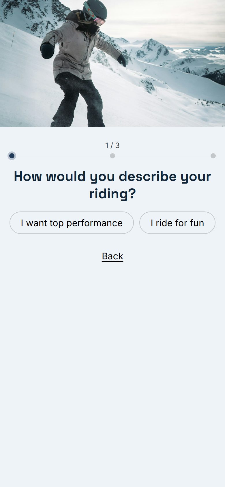 Snowboard finder on a phone